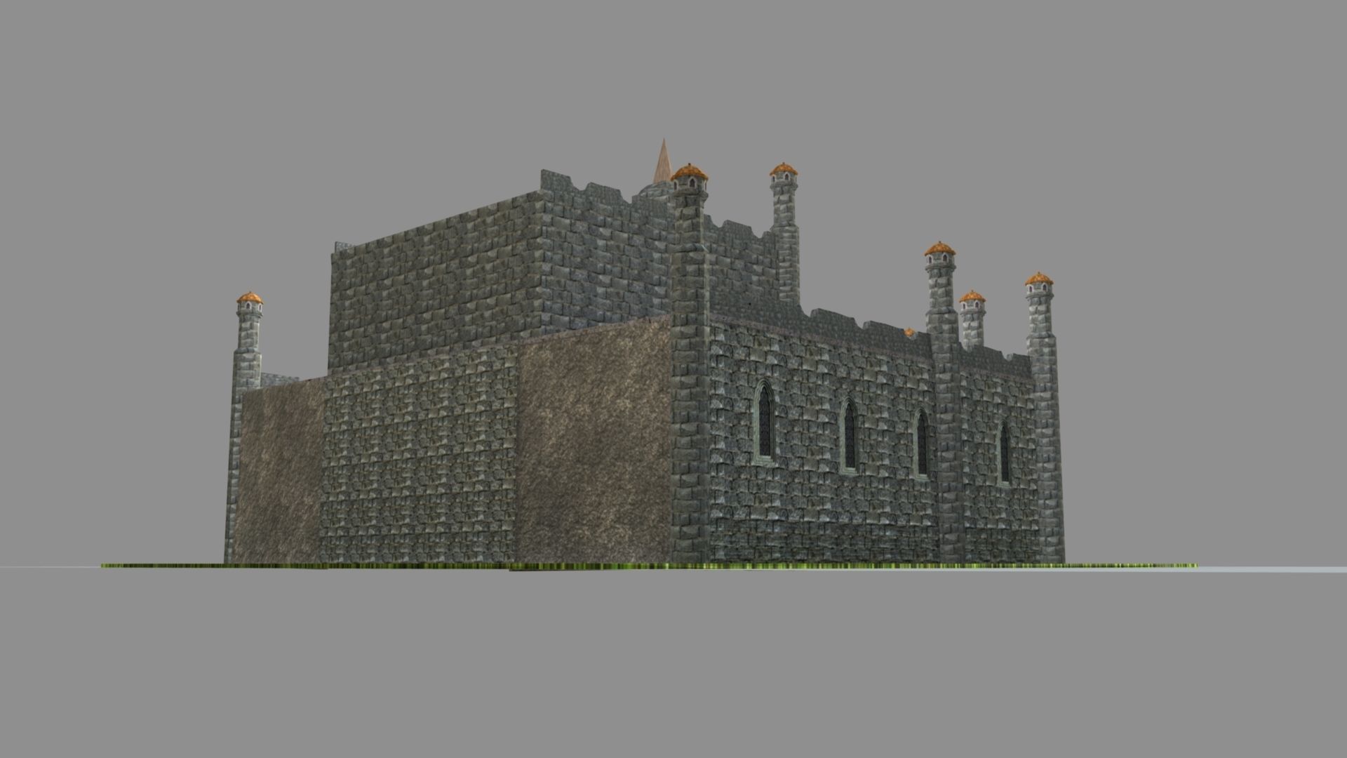 Castle in minecraft 3D model_6