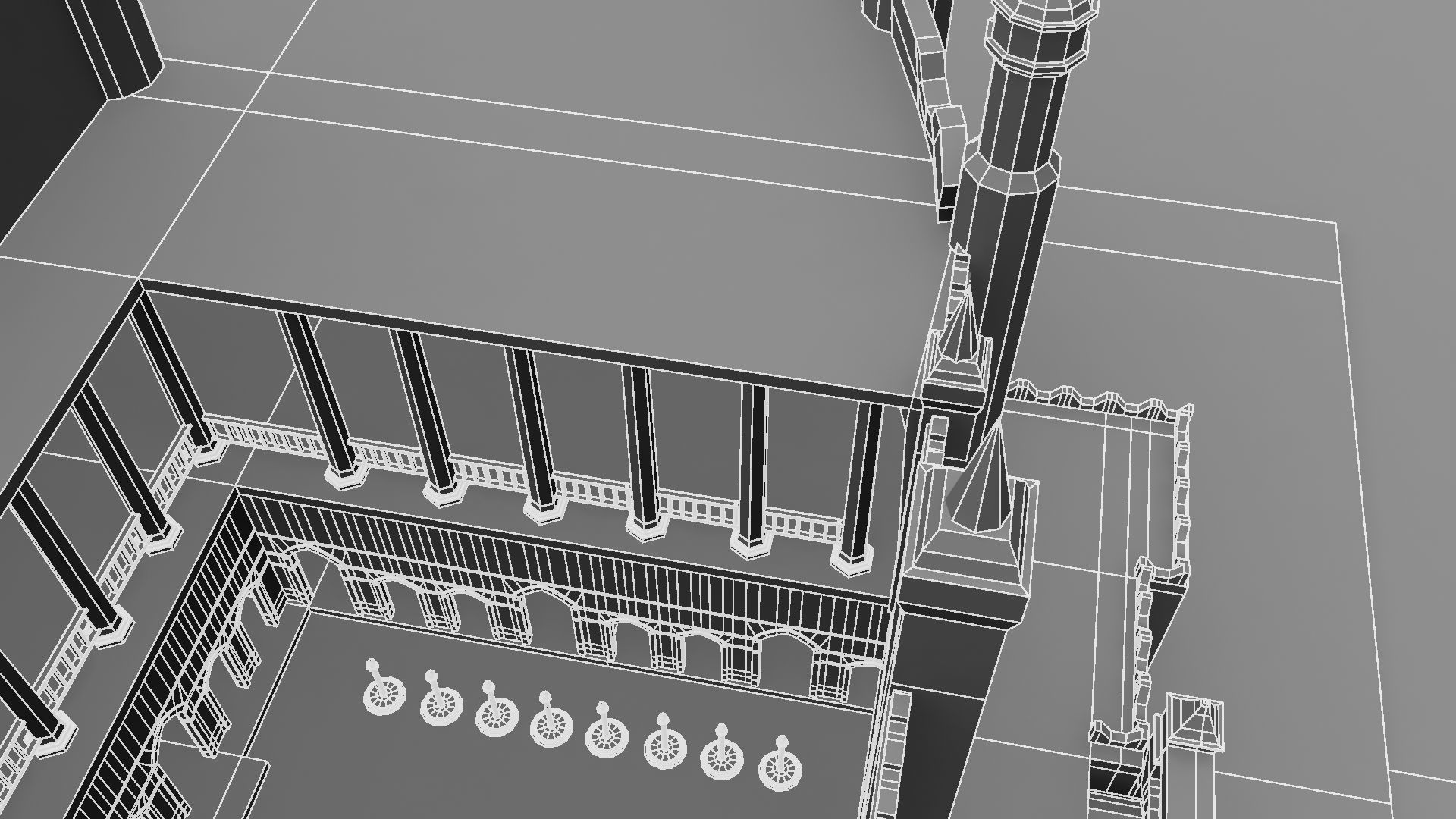 Castle in minecraft 3D model_21
