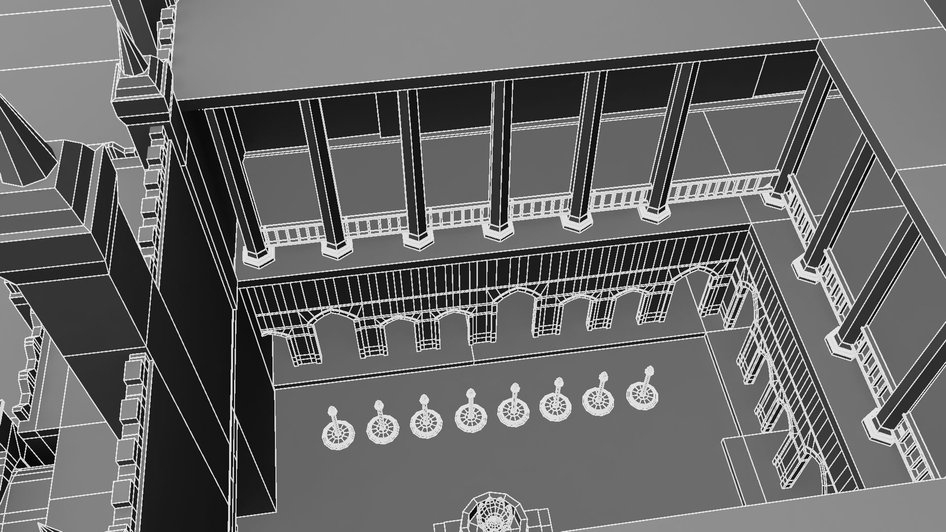 Castle in minecraft 3D model_33