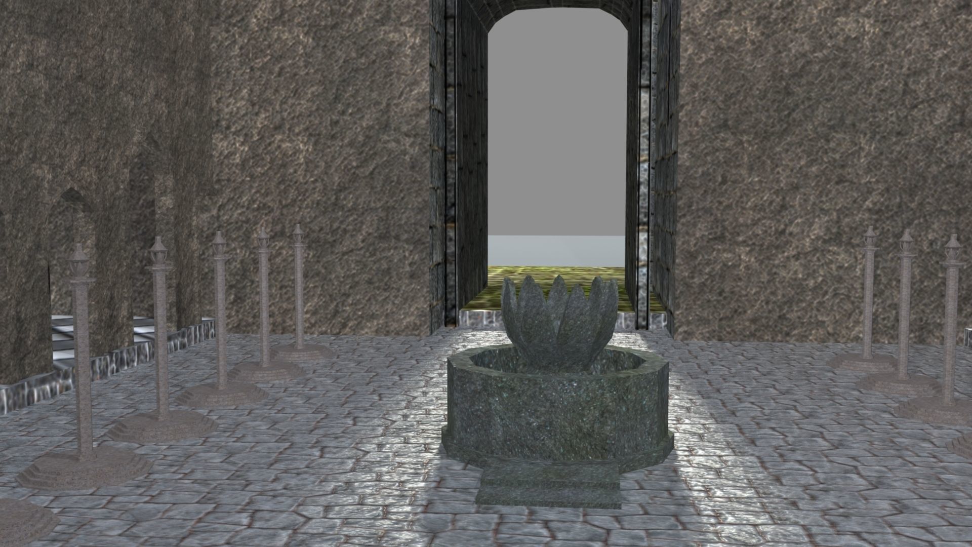 Castle in minecraft 3D model_26