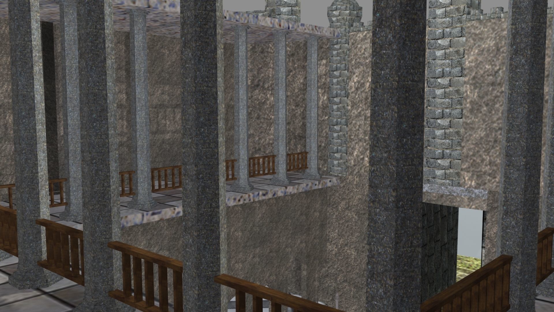 Castle in minecraft 3D model_10