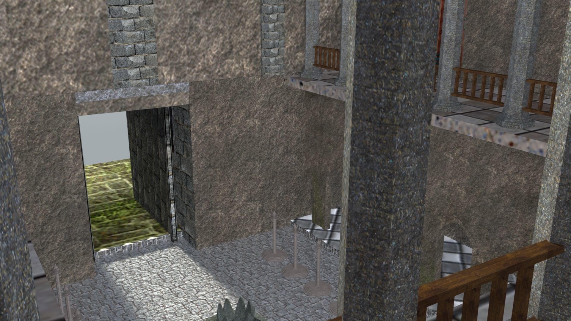 Castle in minecraft 3D model_8