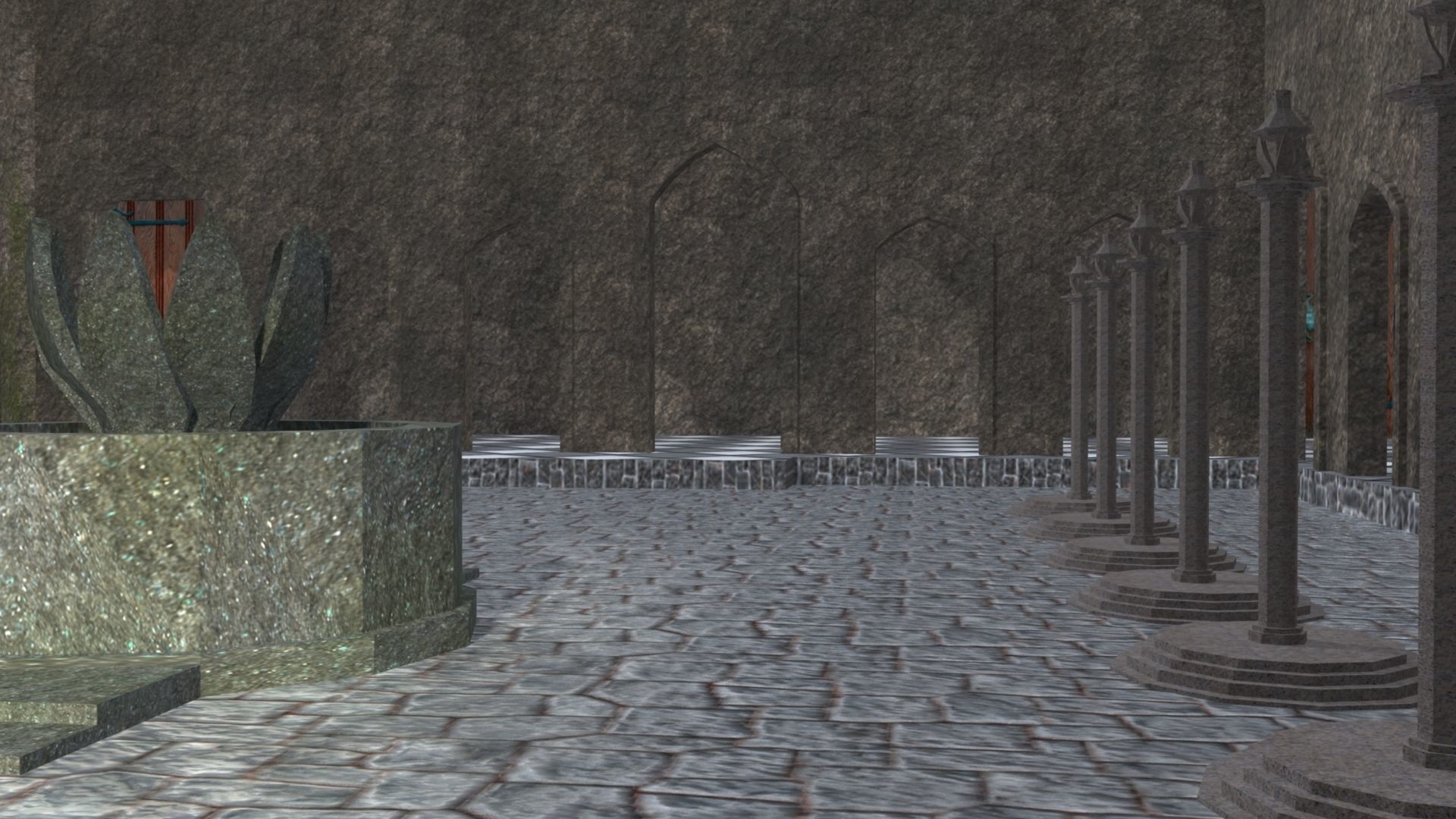 Castle in minecraft 3D model_12