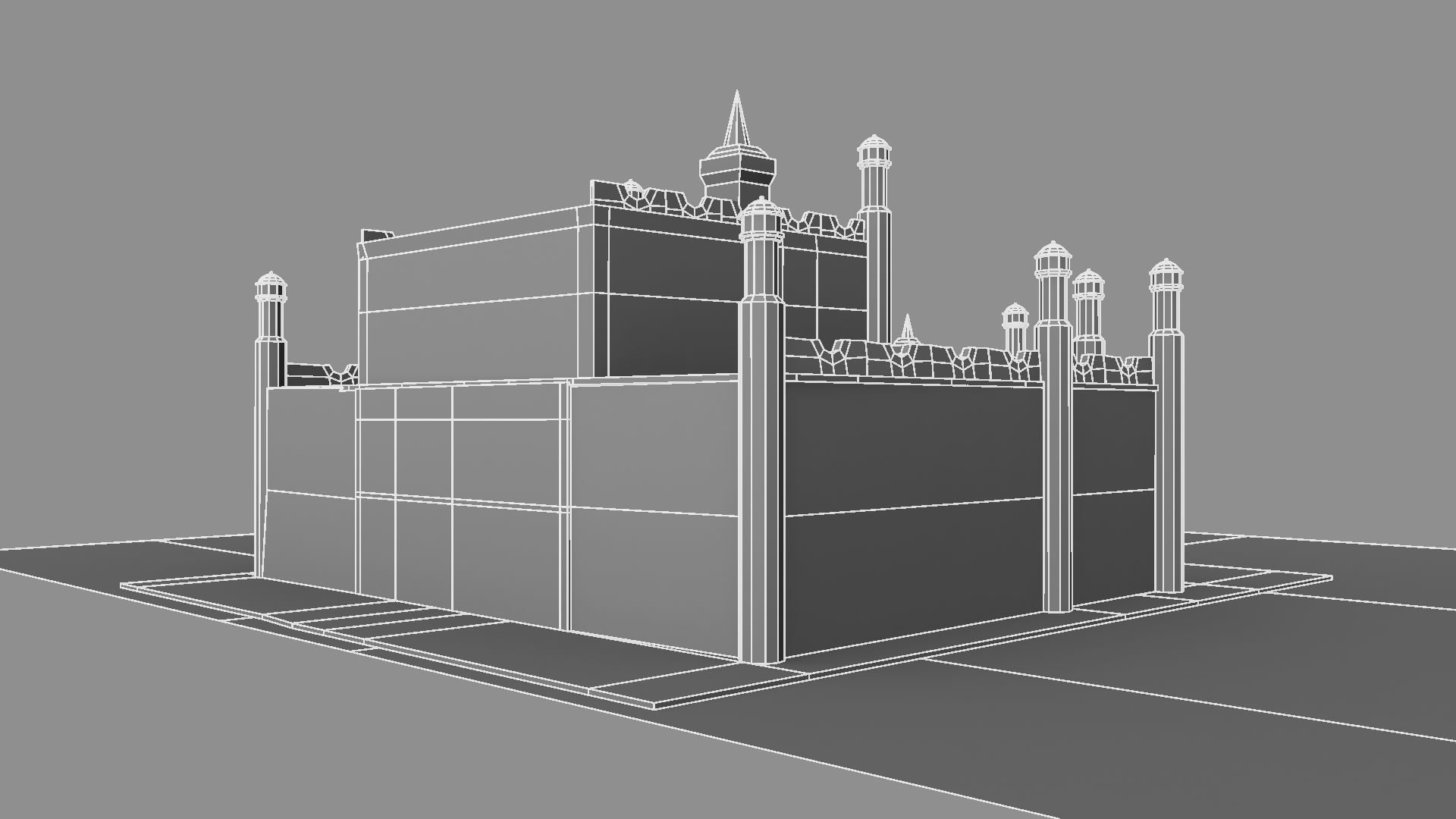 Castle in minecraft 3D model_17
