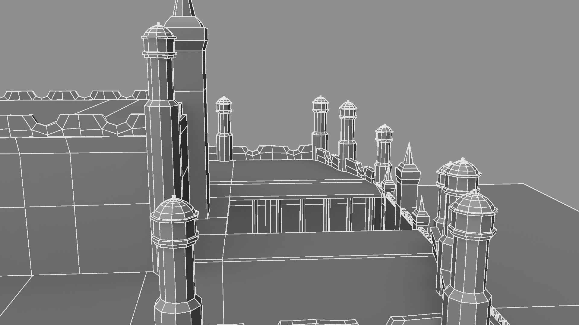 Castle in minecraft 3D model_15