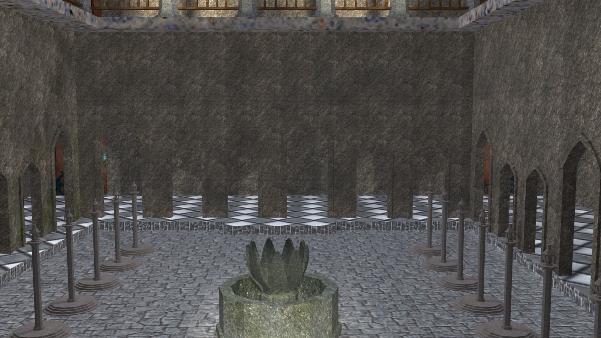 Castle in minecraft 3D model_5