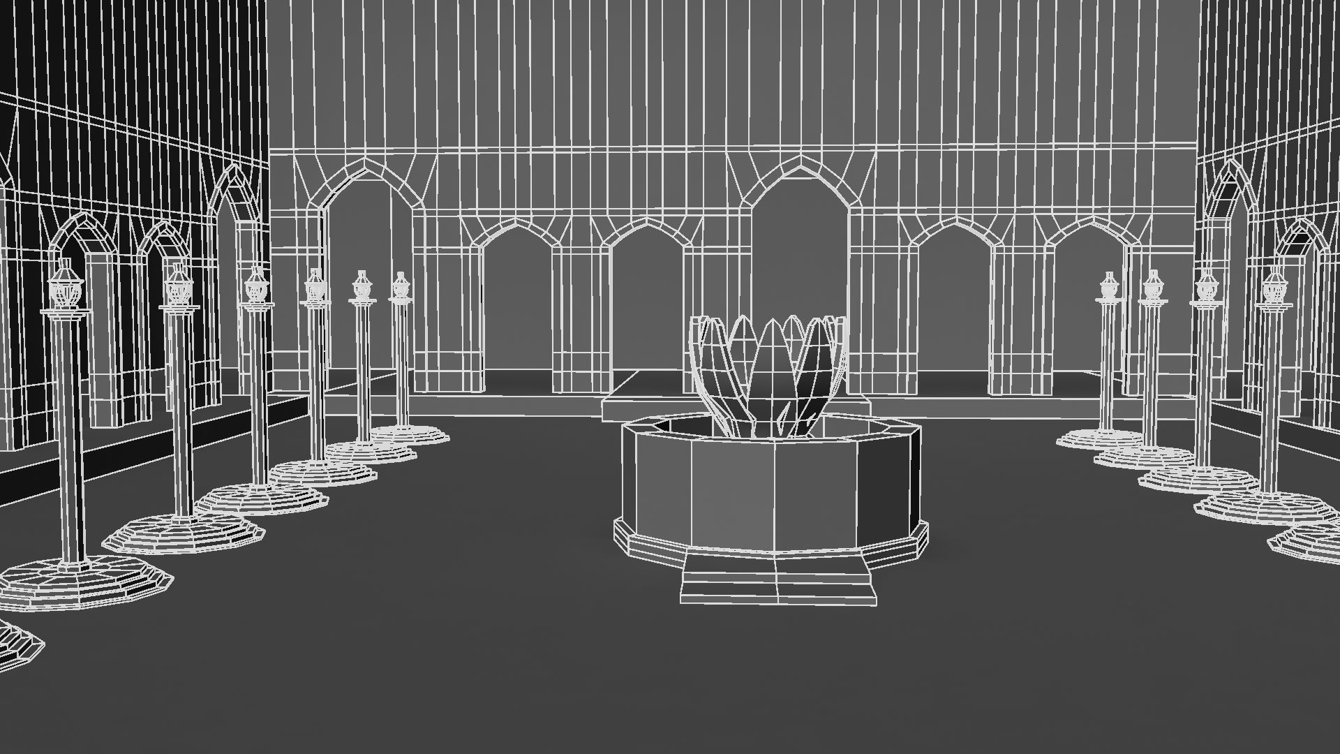 Castle in minecraft 3D model_16