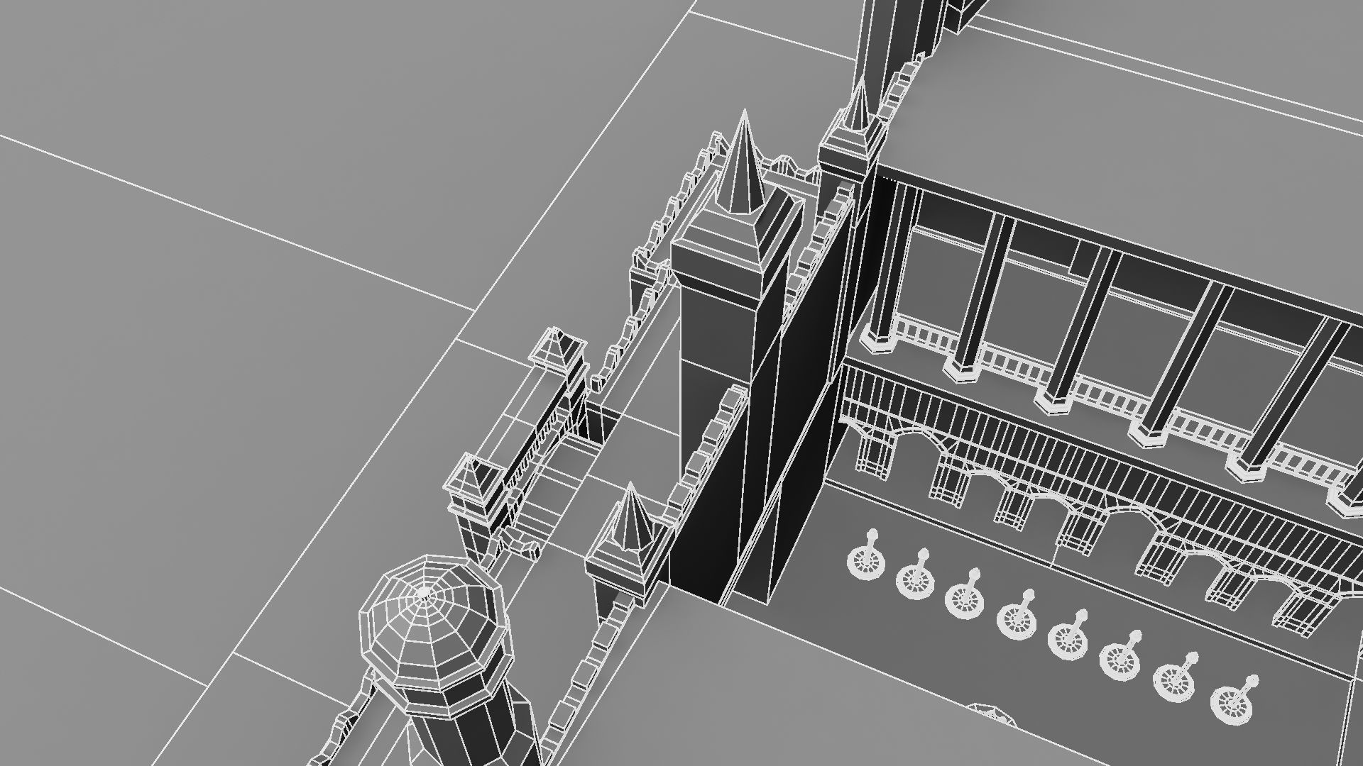 Castle in minecraft 3D model_18