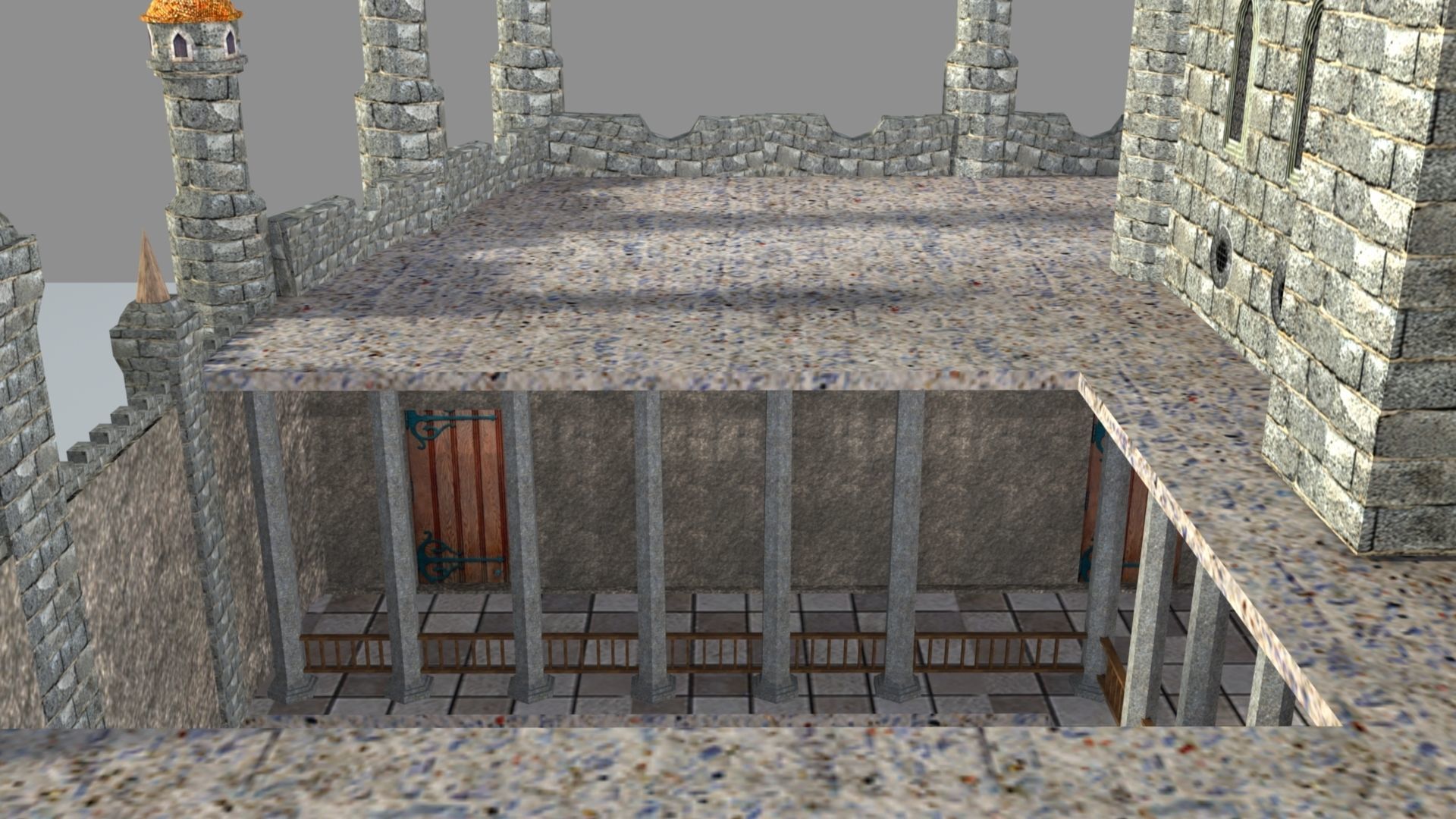 Castle in minecraft 3D model_9
