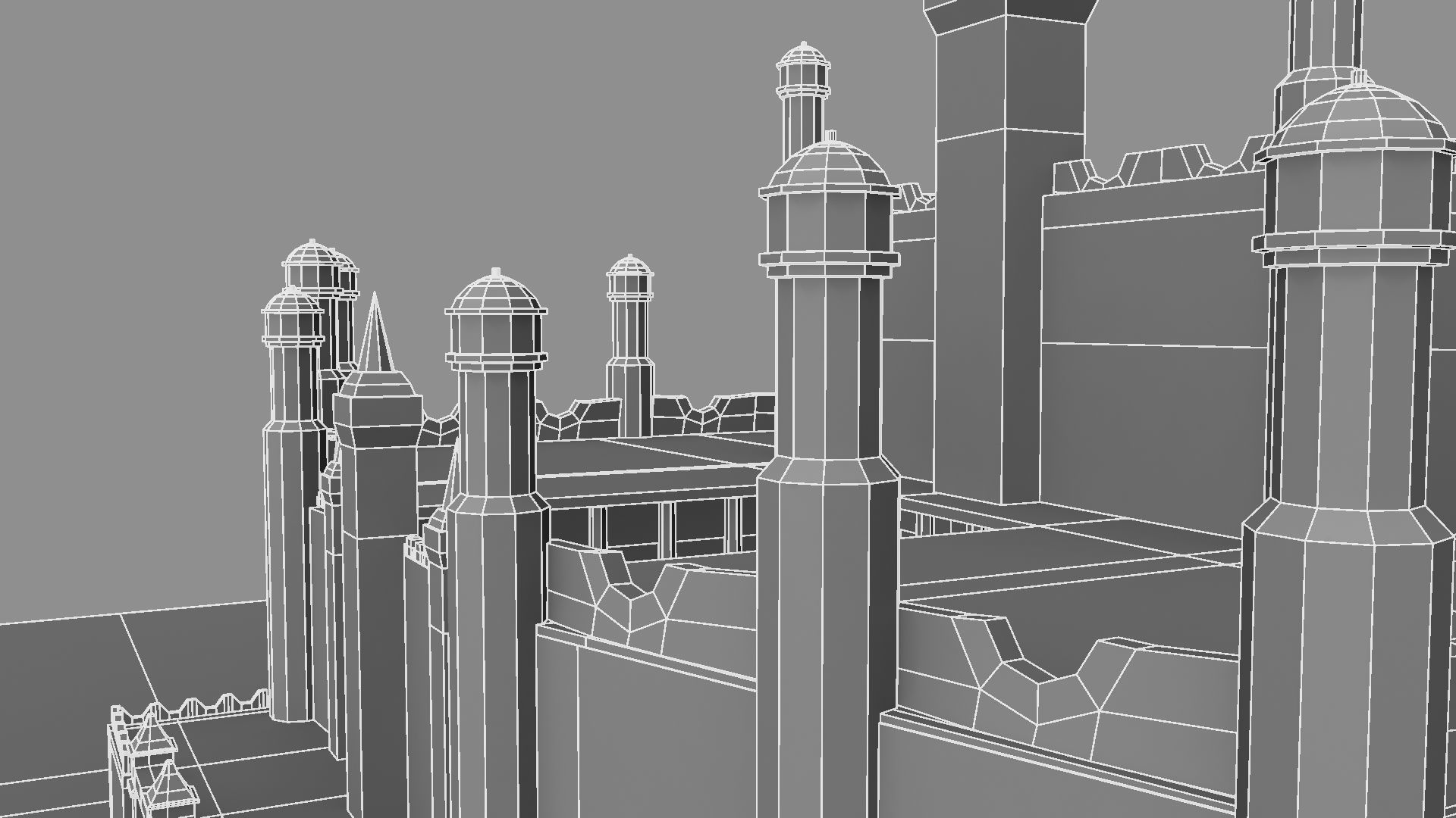 Castle in minecraft 3D model_29
