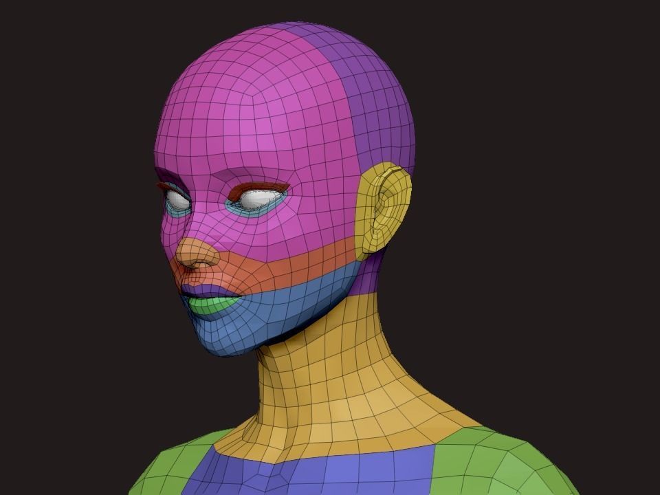 Nice Female Body Basemesh  Low-poly 3D model_15