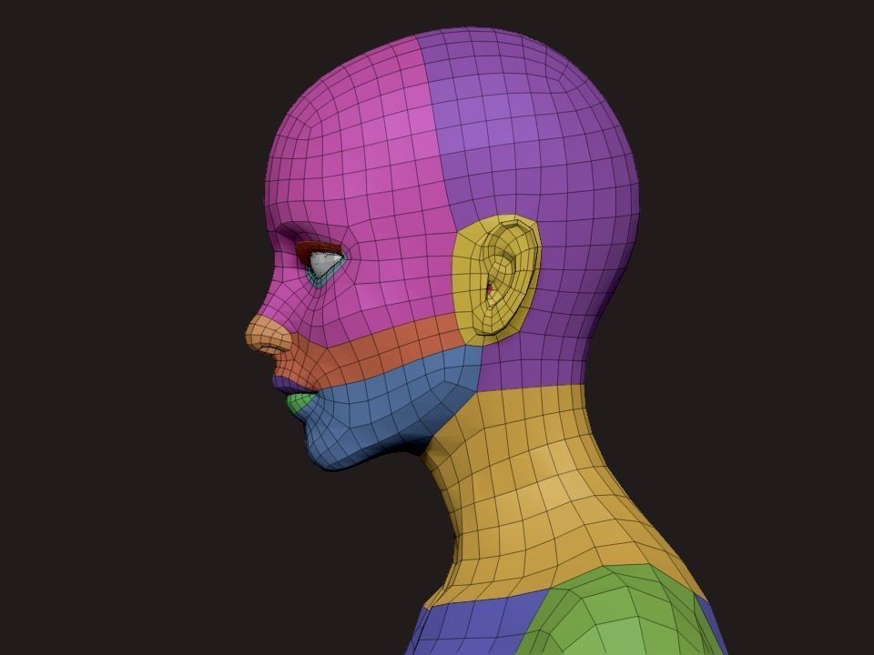 Nice Female Body Basemesh  Low-poly 3D model_16