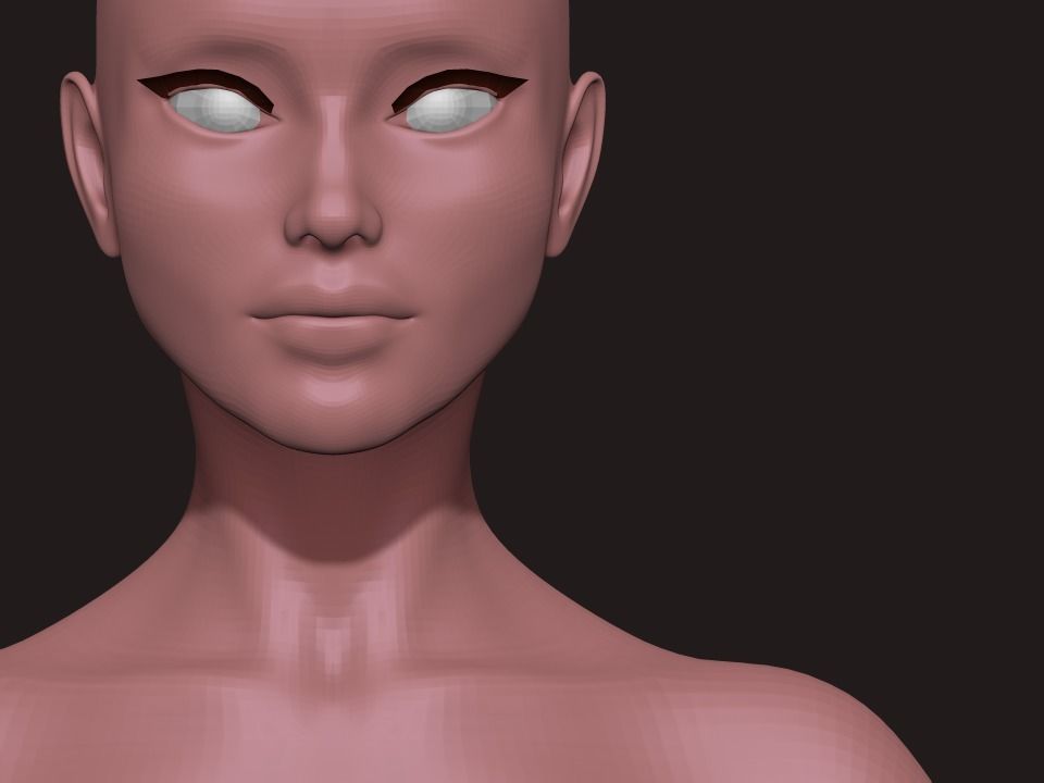 Nice Female Body Basemesh  Low-poly 3D model_2
