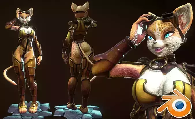 Furry Steampunk Cat NSFW  3D model