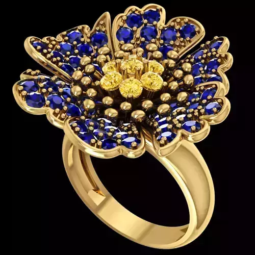 Nice flower ring with diamond or natural stone 