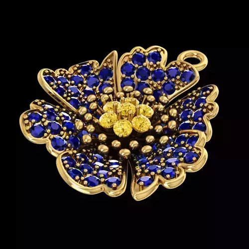 Nice flower pendant with diamond or natural stone