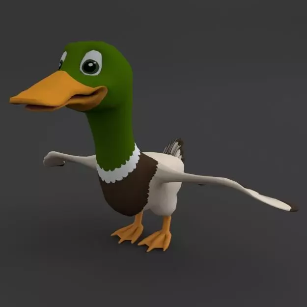 Duck Cartoon Low-poly 3D model