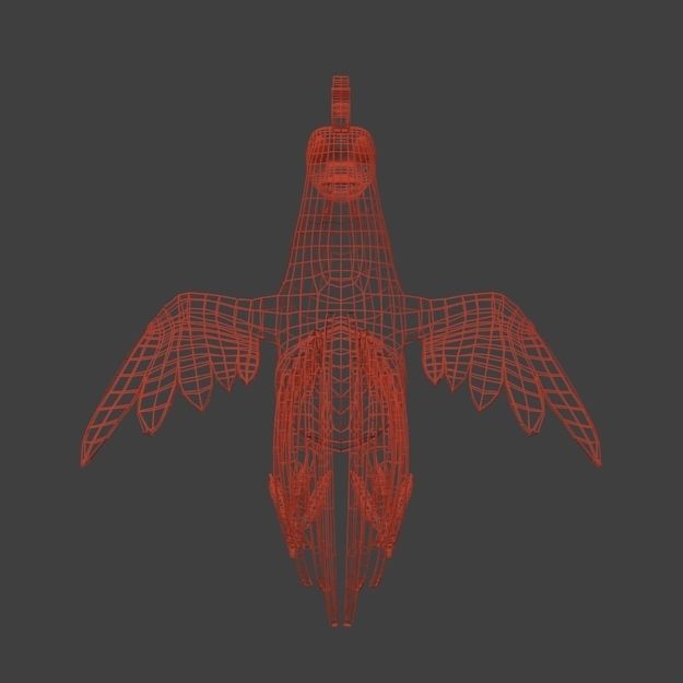 Rooster Cartoon Low-poly 3D model_8