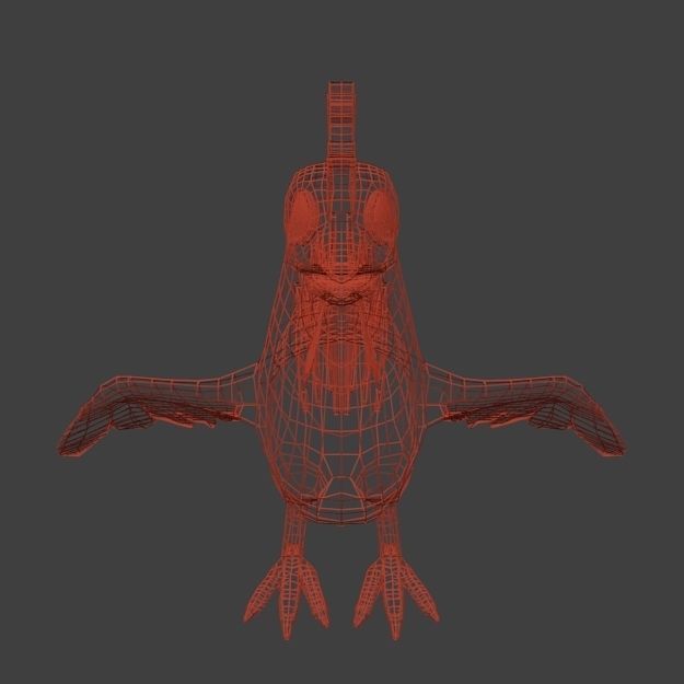 Rooster Cartoon Low-poly 3D model_9