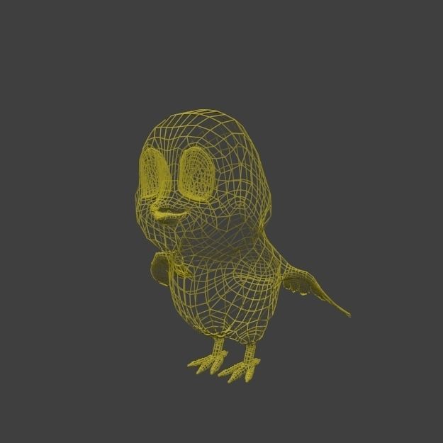 Little Chicken Cartoon Low-poly 3D model_4