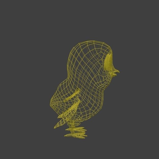 Little Chicken Cartoon Low-poly 3D model_7