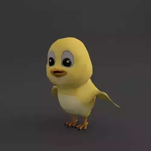 Little Chicken Cartoon Low-poly 3D model