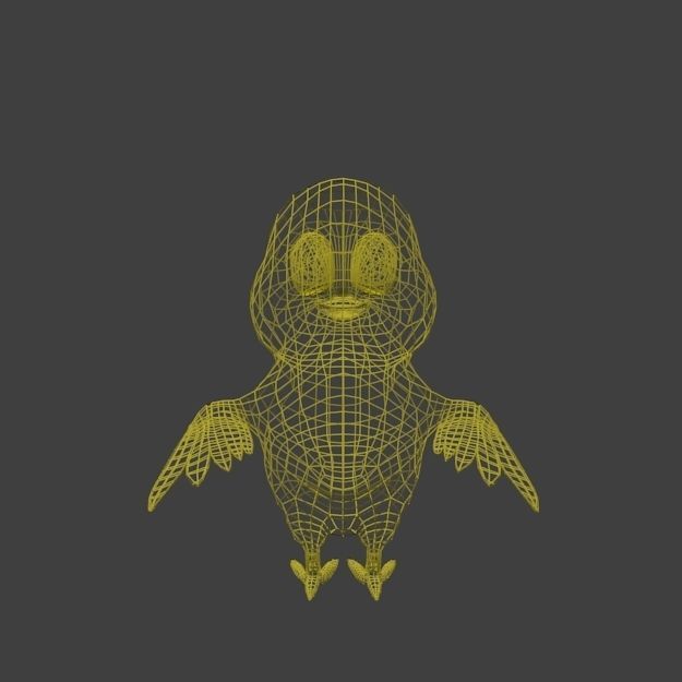 Little Chicken Cartoon Low-poly 3D model_5