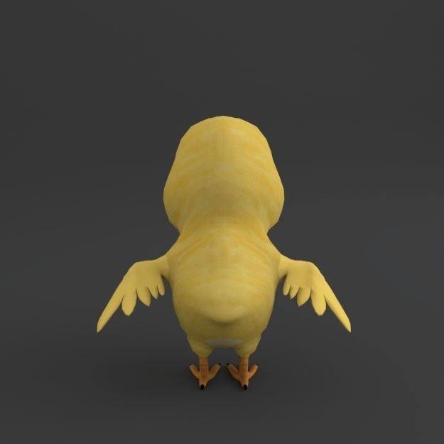 Little Chicken Cartoon Low-poly 3D model_1
