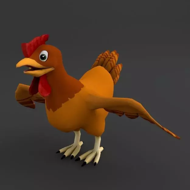 Chicken Cartoon Low-poly 3D model