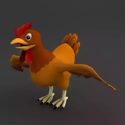Chicken Cartoon Low-poly 3D model