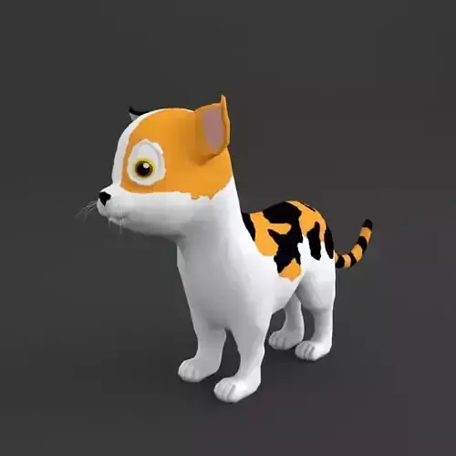 Cat Cartoon Low-poly 3D model