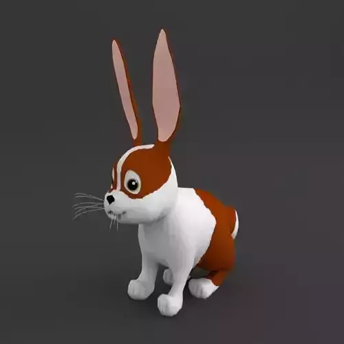 Rabbit Cartoon Low-poly 3D model