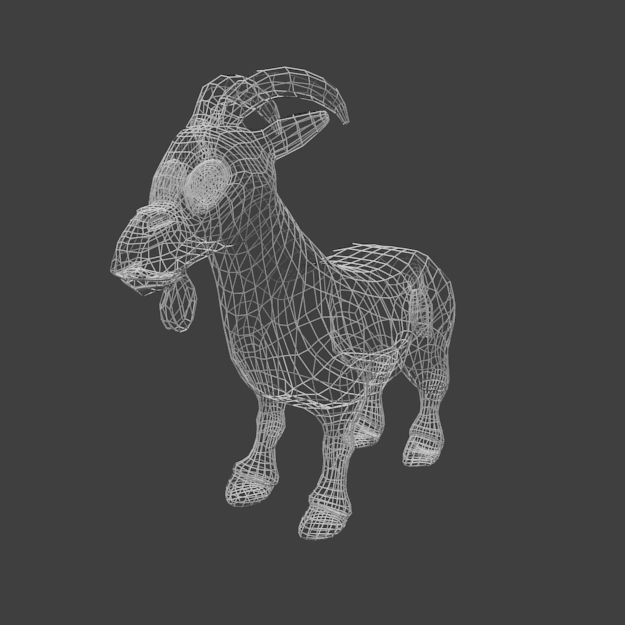 Goat Cartoon Low-poly 3D model_4