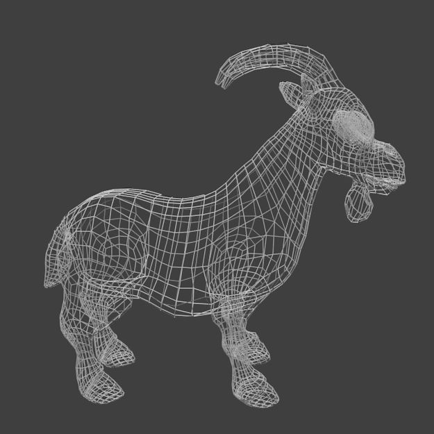 Goat Cartoon Low-poly 3D model_7