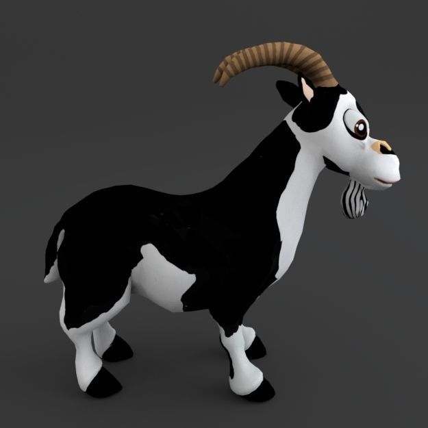 Goat Cartoon Low-poly 3D model_2