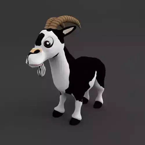 Goat Cartoon Low-poly 3D model