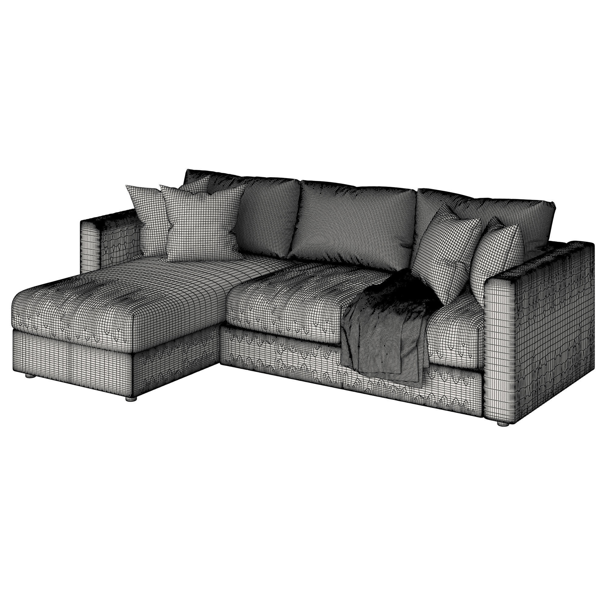 Vimle sectional sofa ikea 3D model_5