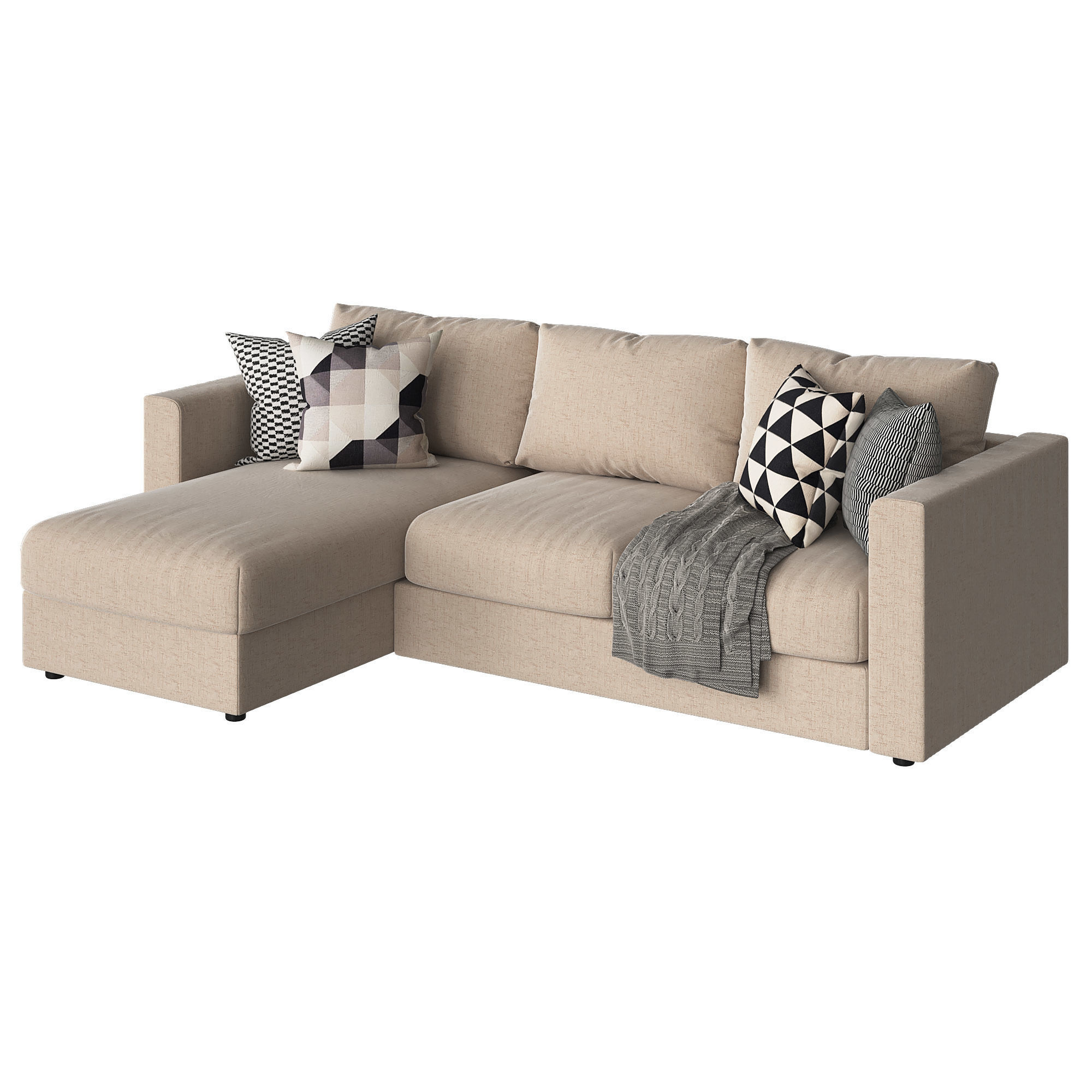 Vimle sectional sofa ikea 3D model_3