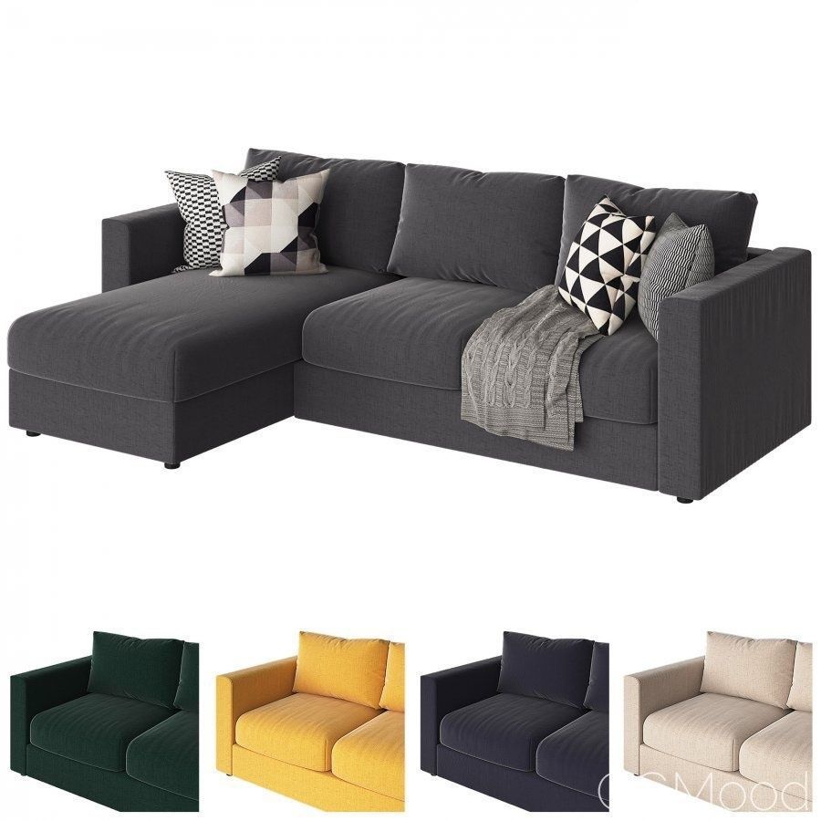 Vimle sectional sofa ikea 3D model_7