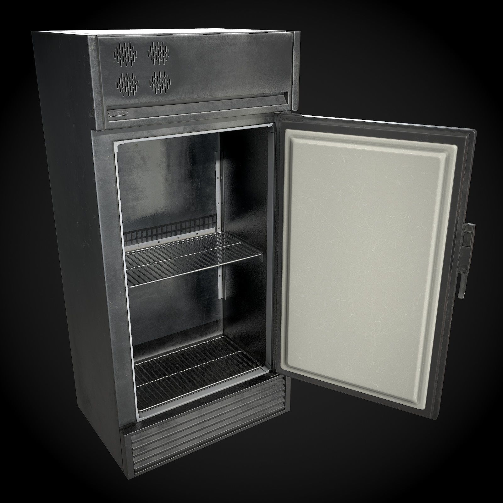 Refrigerator metal Low-poly 3D model_7