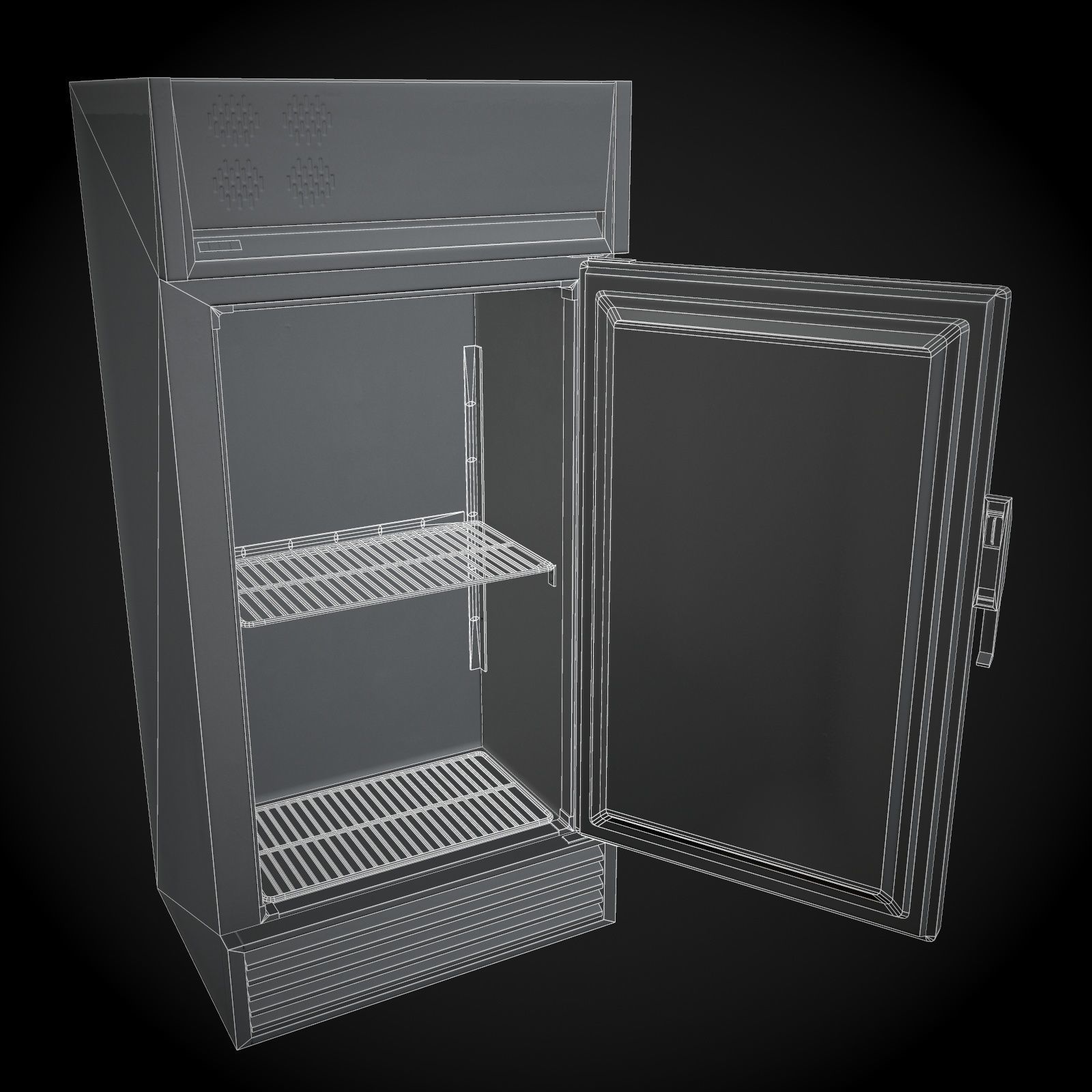 Refrigerator metal Low-poly 3D model_12