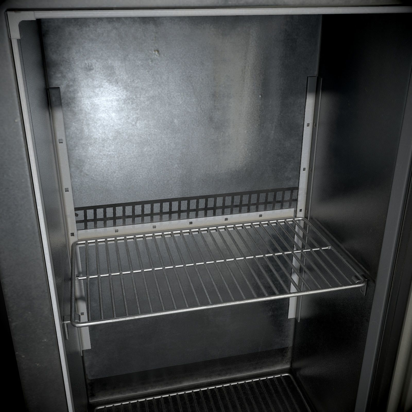 Refrigerator metal Low-poly 3D model_8
