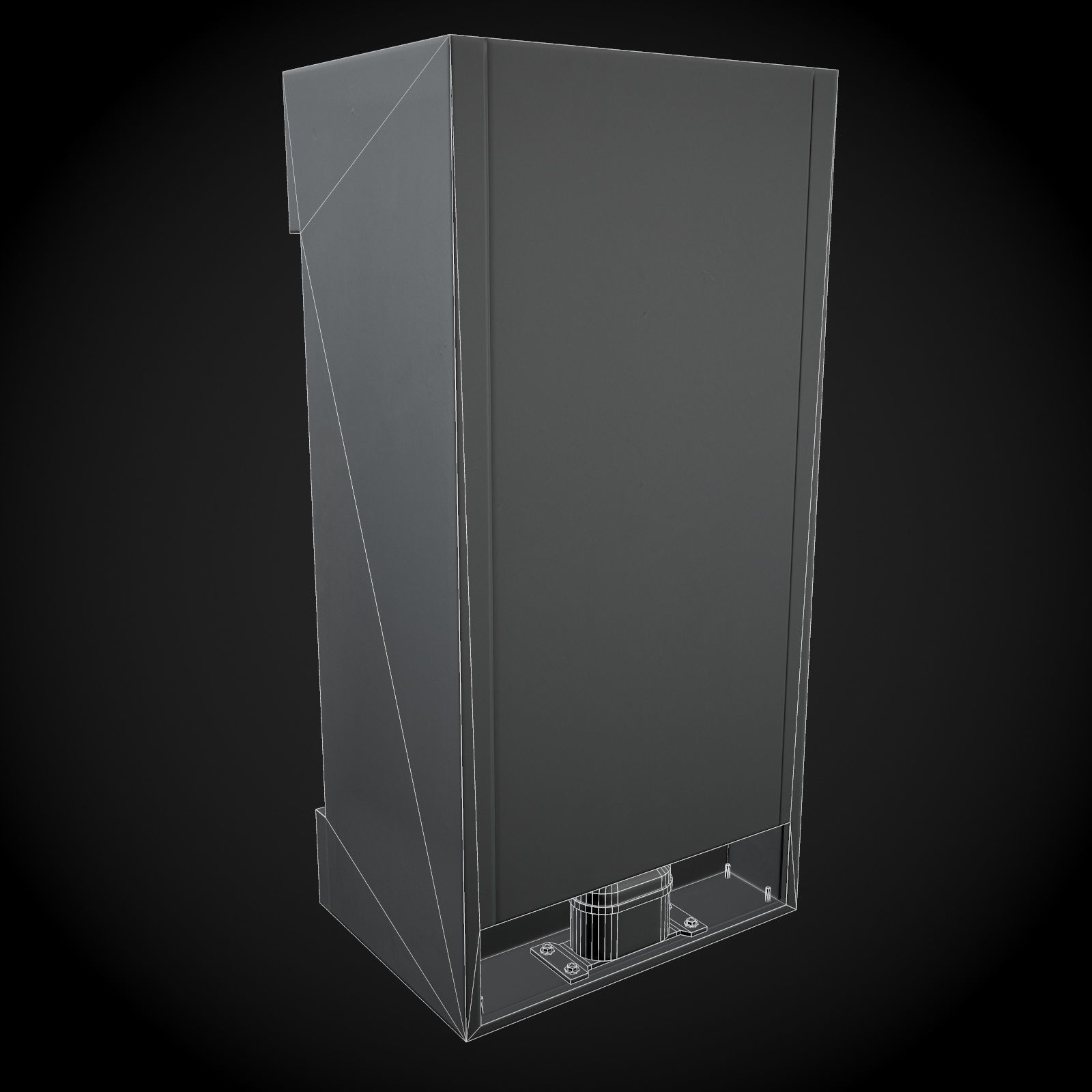 Refrigerator metal Low-poly 3D model_11