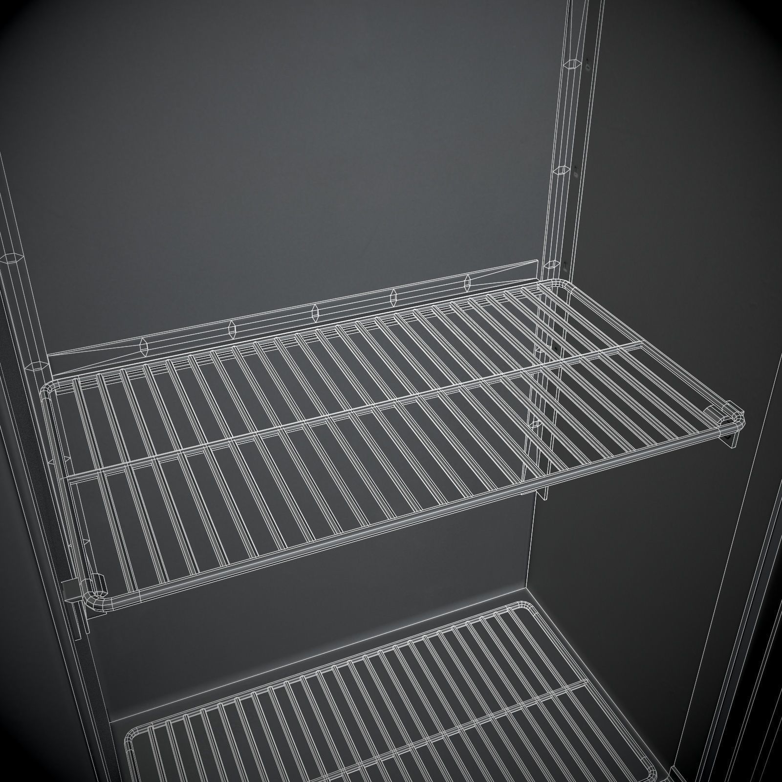 Refrigerator metal Low-poly 3D model_13