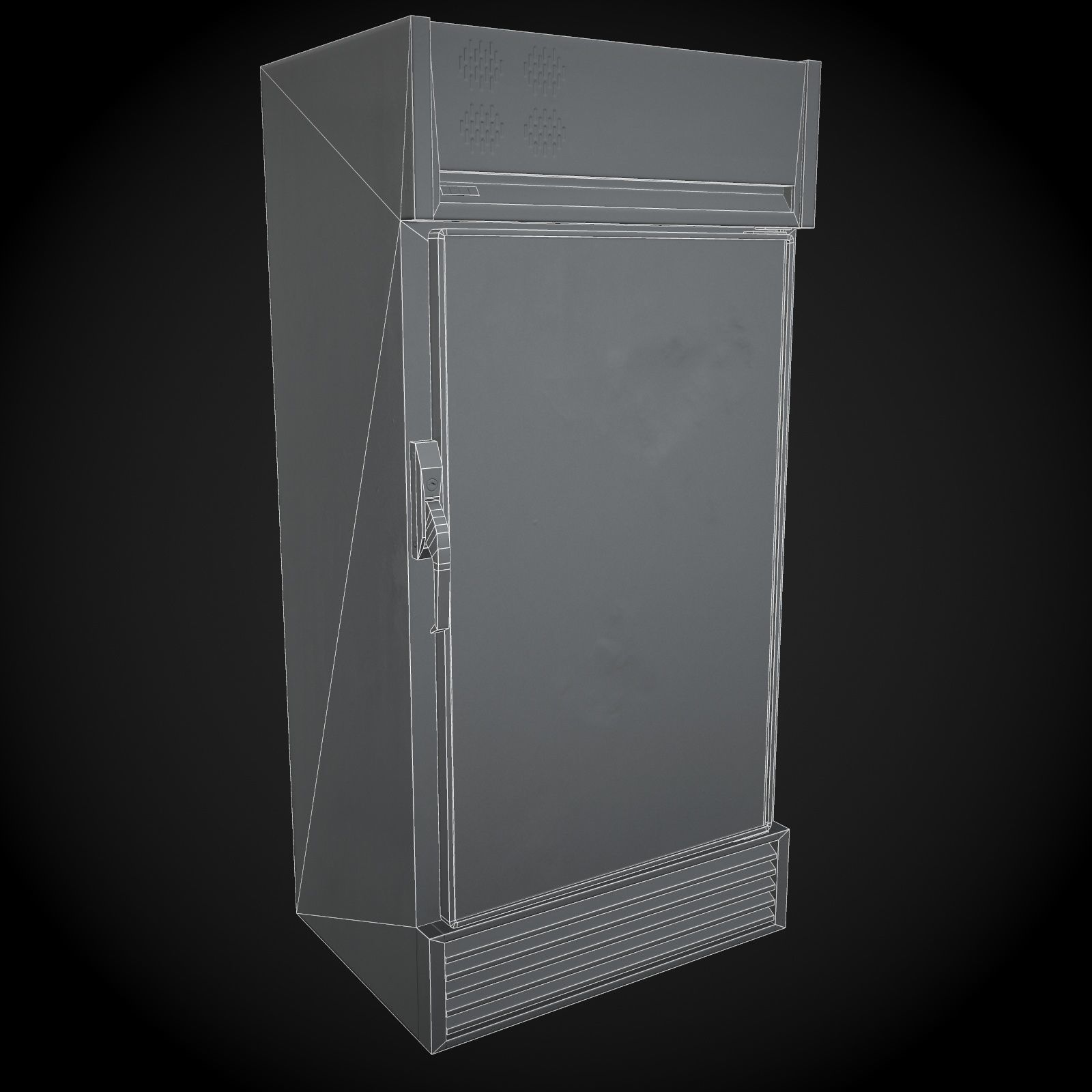 Refrigerator metal Low-poly 3D model_10