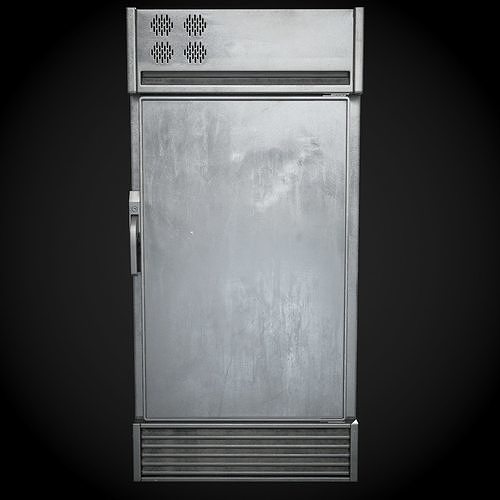 Refrigerator metal Low-poly 3D model 5