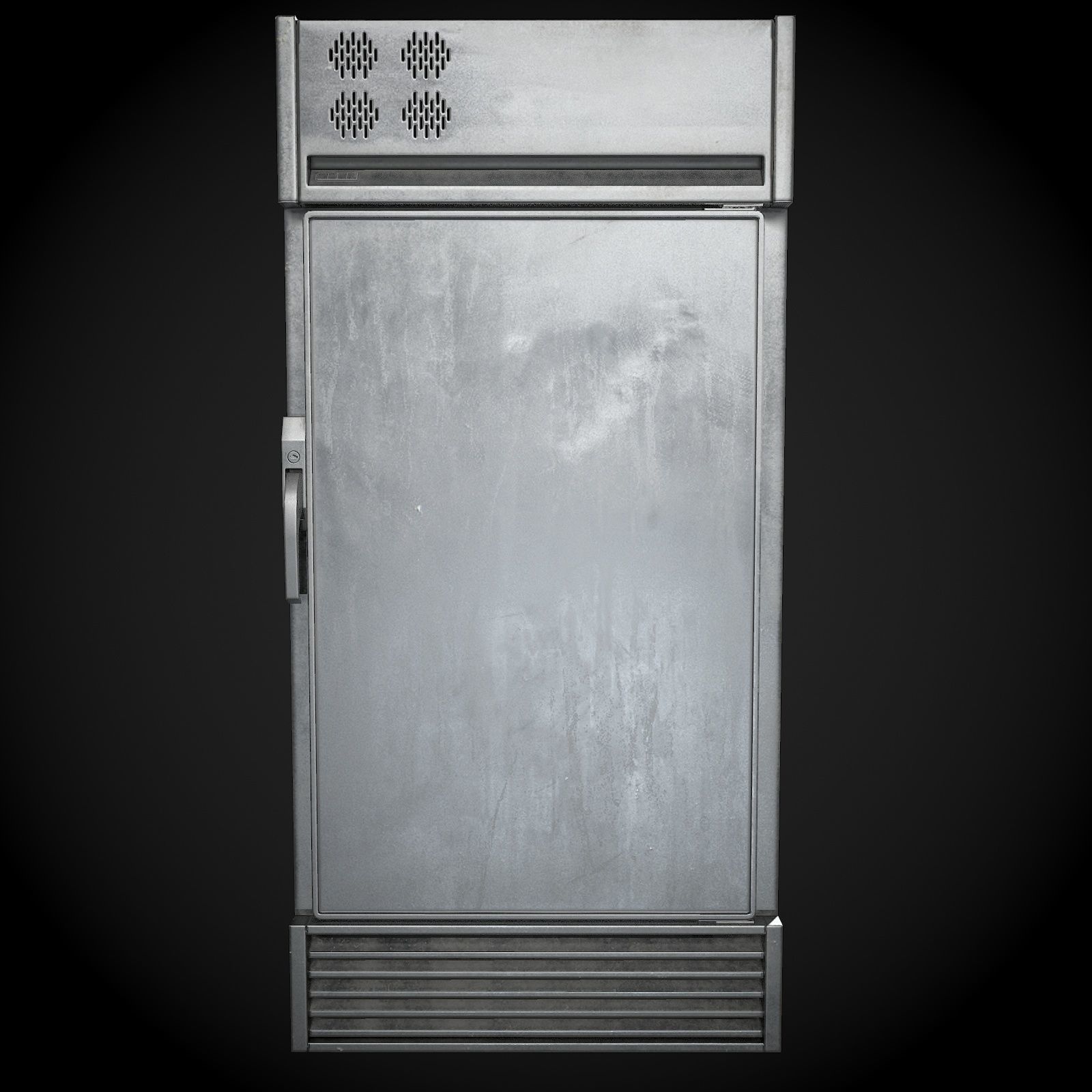 Refrigerator metal Low-poly 3D model_5