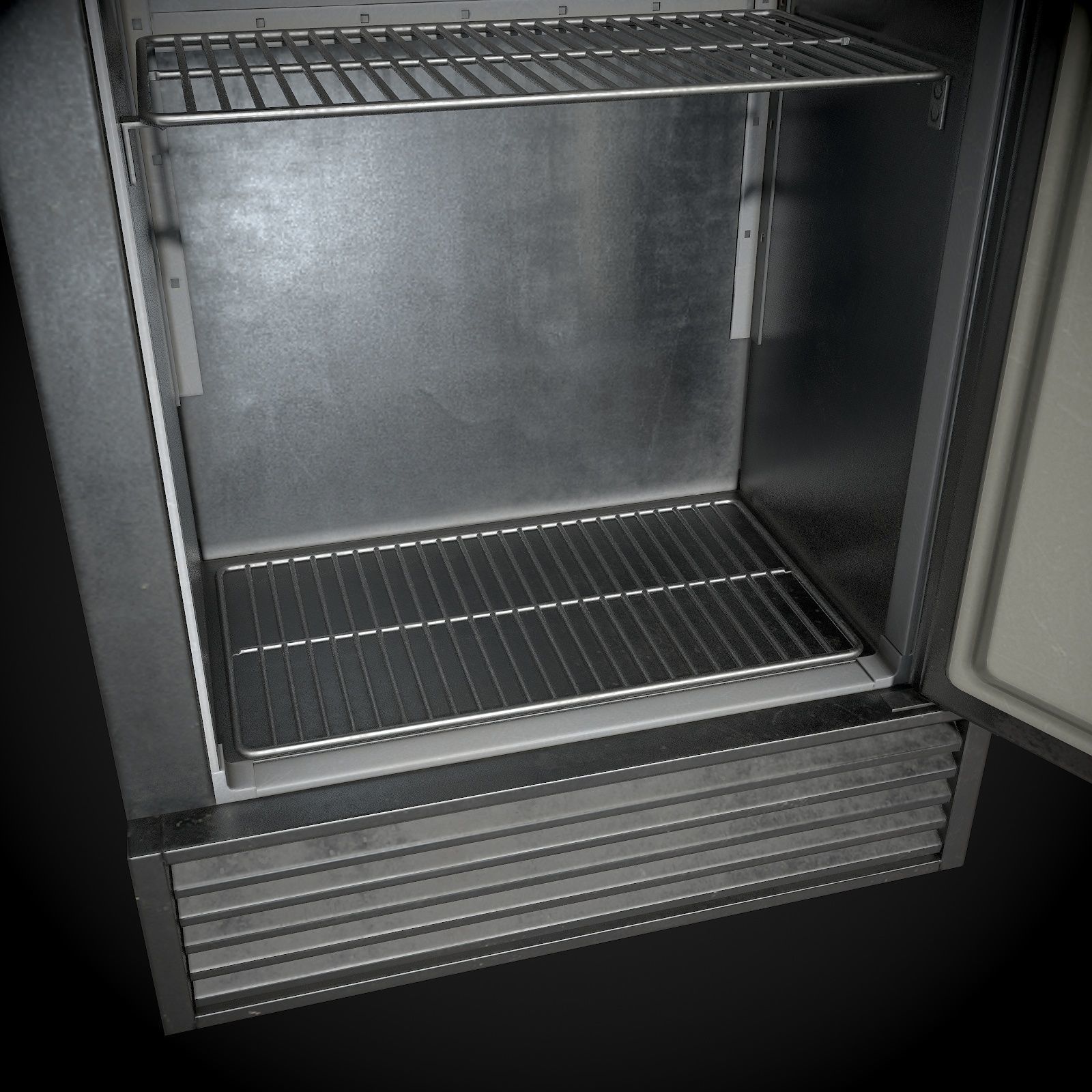 Refrigerator metal Low-poly 3D model_9