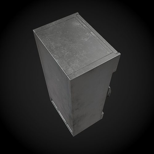 Refrigerator metal Low-poly 3D model 6
