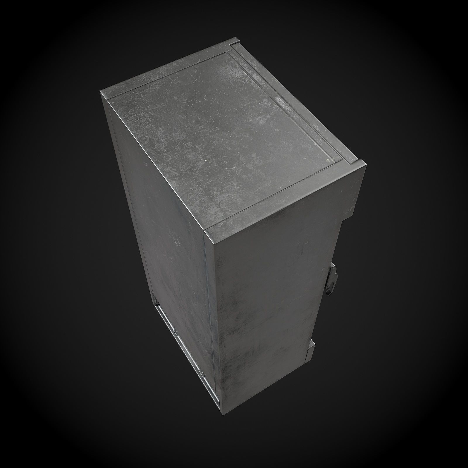 Refrigerator metal Low-poly 3D model_6